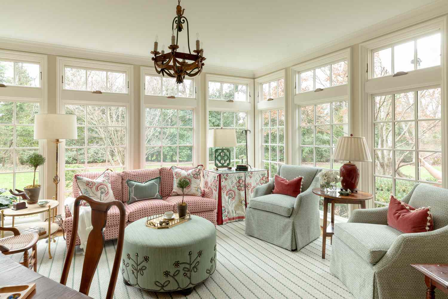 Sunlit Southern living room, freshly cleaned